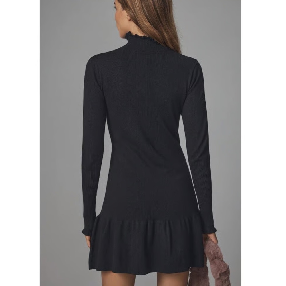 Sundays Andes Soft Mock Neck Mini Dress-Small-Black-NWT